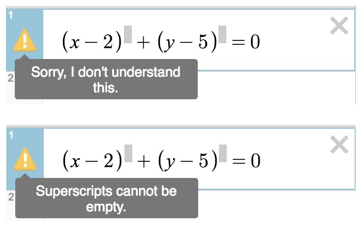 Desmos calculator expression displaying a warning: "Sorry I don't understand this."
